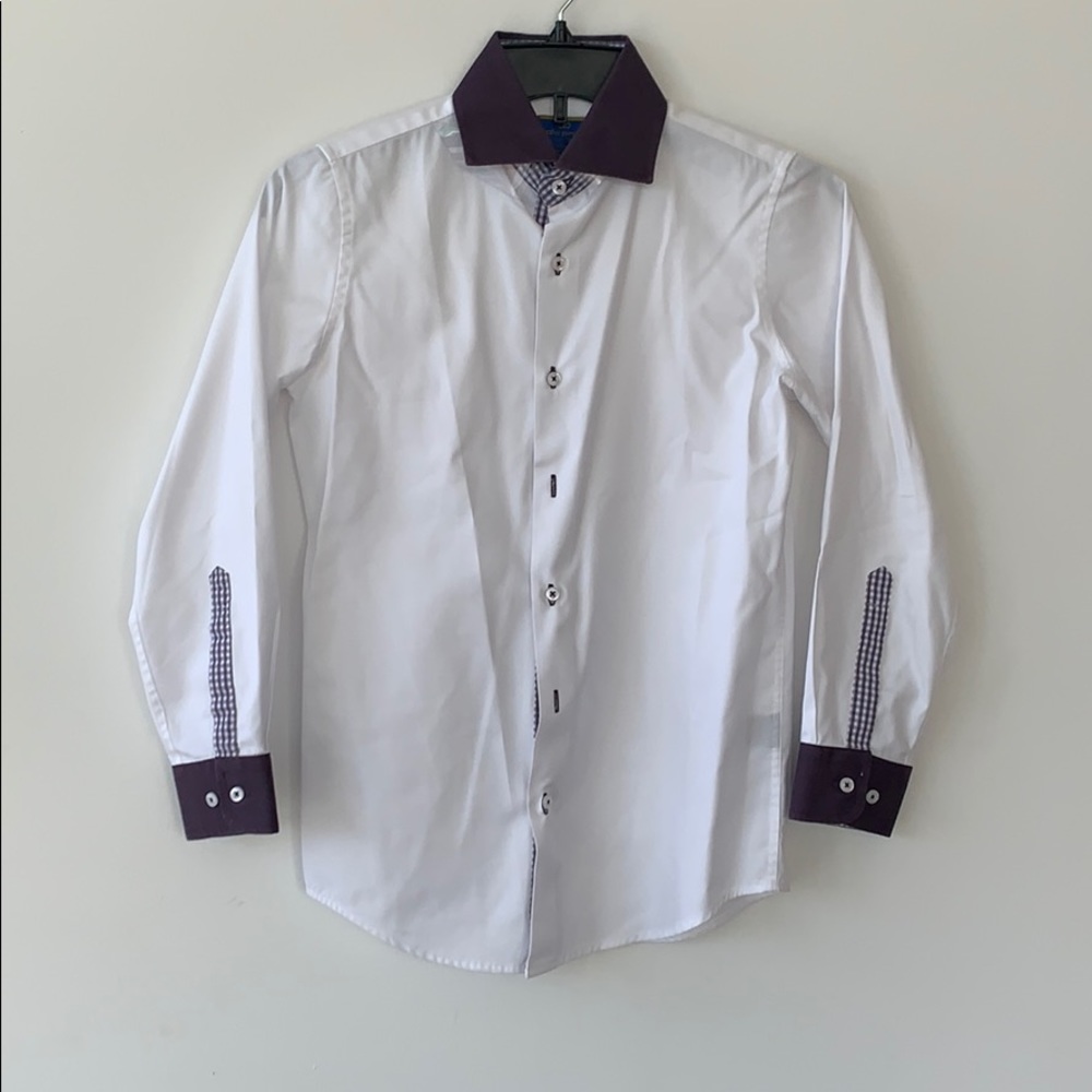 Alfa Perry White/Purple Dress Shirt #C0009